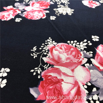 Navy Background With Colorful Flower Rayon Printed 45S